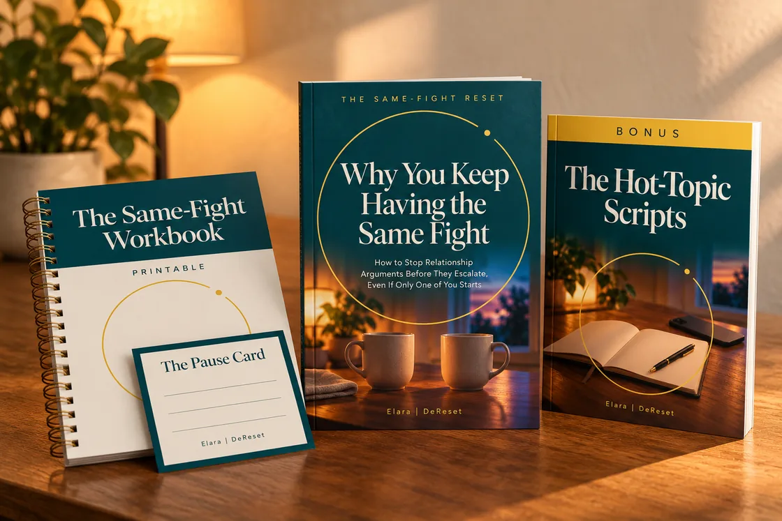 The guide, the printable workbook with the Pause Card, and The Hot-Topic Scripts bonus together